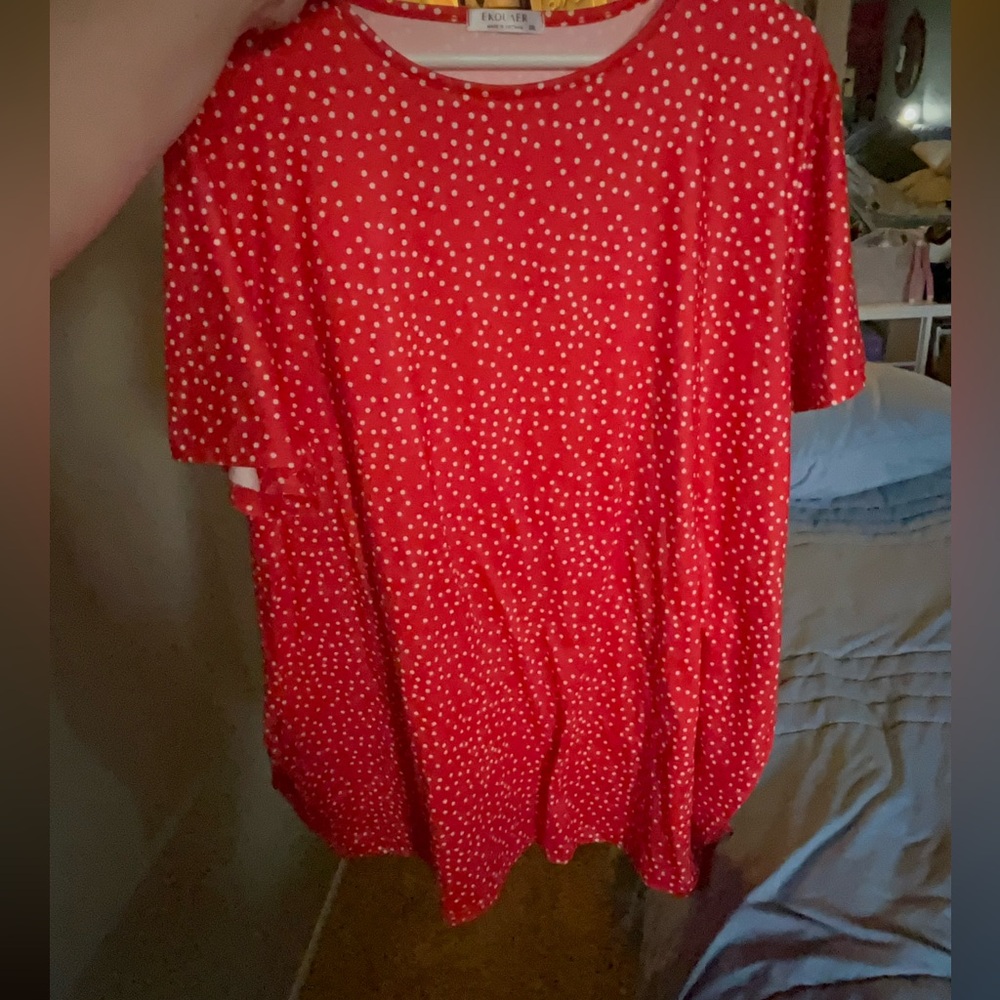Red Polka Dot Women's Maternity Top - 2xl